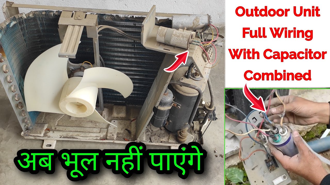 How to connection in split ac ! Split ac outdoor wiring with Contactor ! full details, Wiring ac