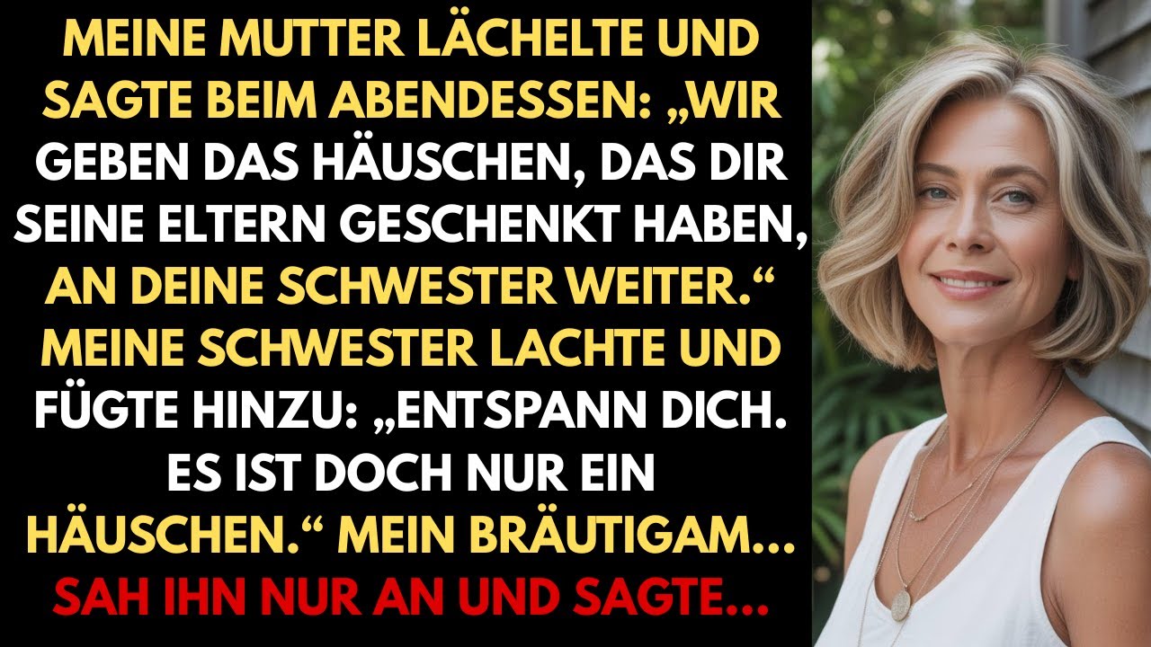 Beim Familienessen verkündeten meine Eltern: „Wir übergeben das Ferienhaus deiner Schwester.“ Also