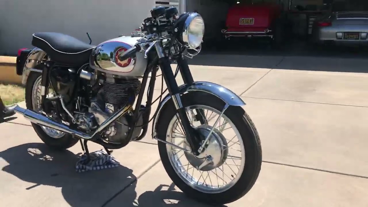 BSA Goldstar kick start video