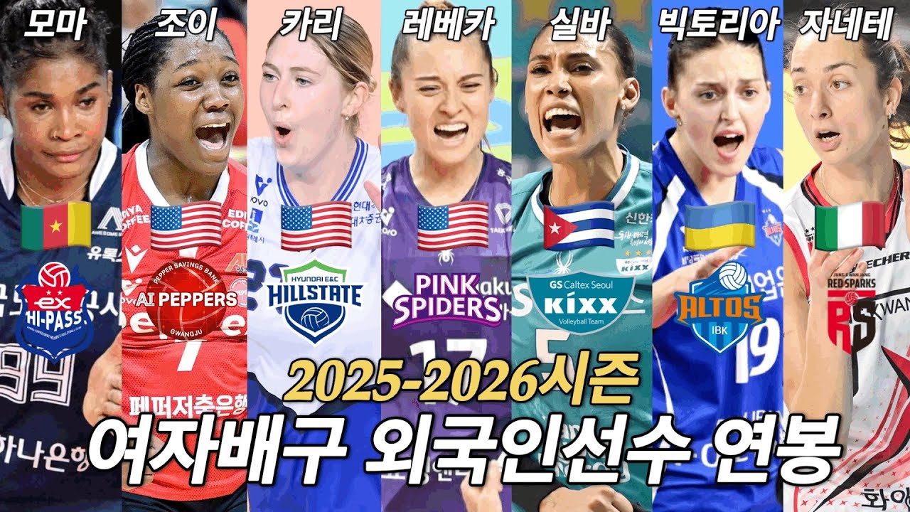 여자배구 외국인선수(용병) 연봉- 레베카 라셈, 엘리사 자네테, 카리 가이스버거, 조 웨더링튼, 빅토리아 댄착, 지젤 실바, 레티치아 모마 바소코