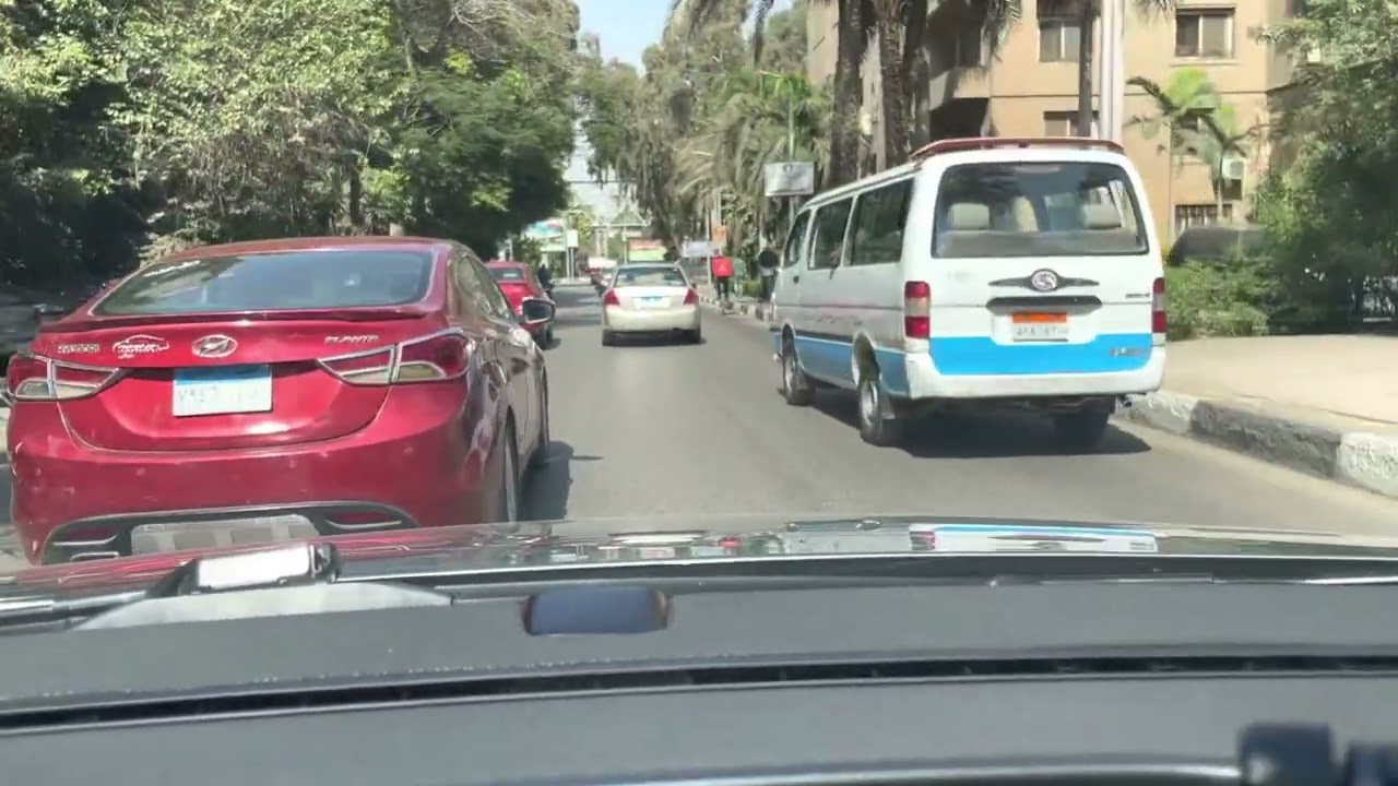 Driving around Maadi Egypt Cairo Traffic