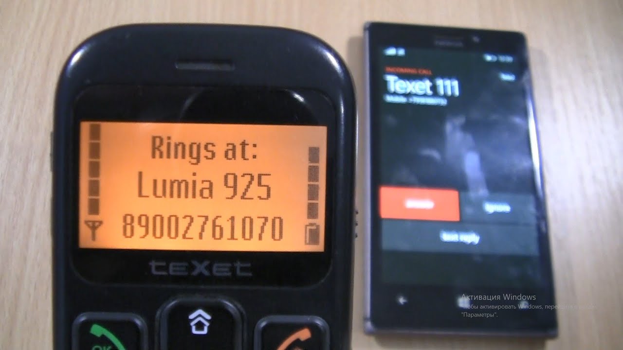 Incoming call & Outgoing call at the Same Time Texet 111+Nokia Lumia 925
