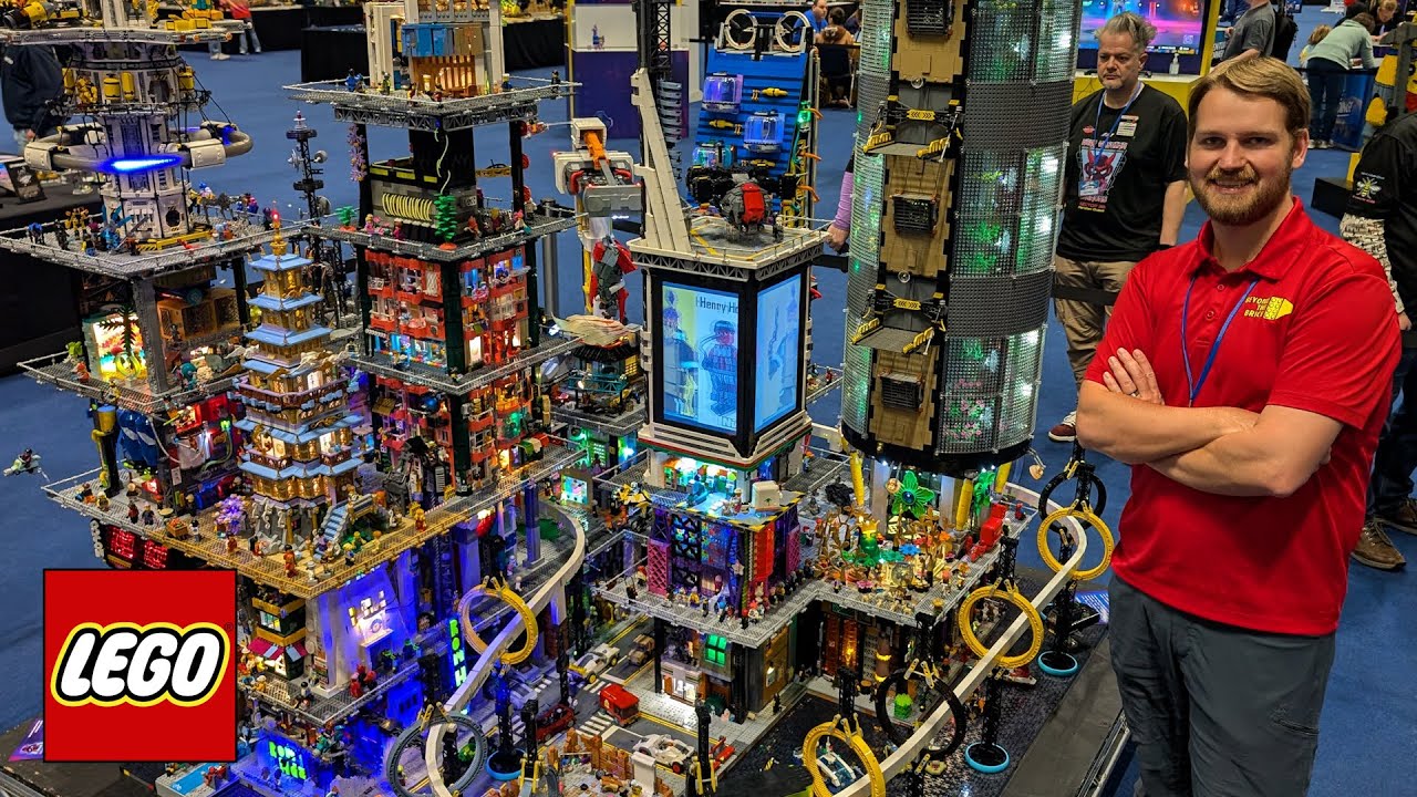 Huge LEGO New Hashima Cyberpunk City at Bricktastic 2025