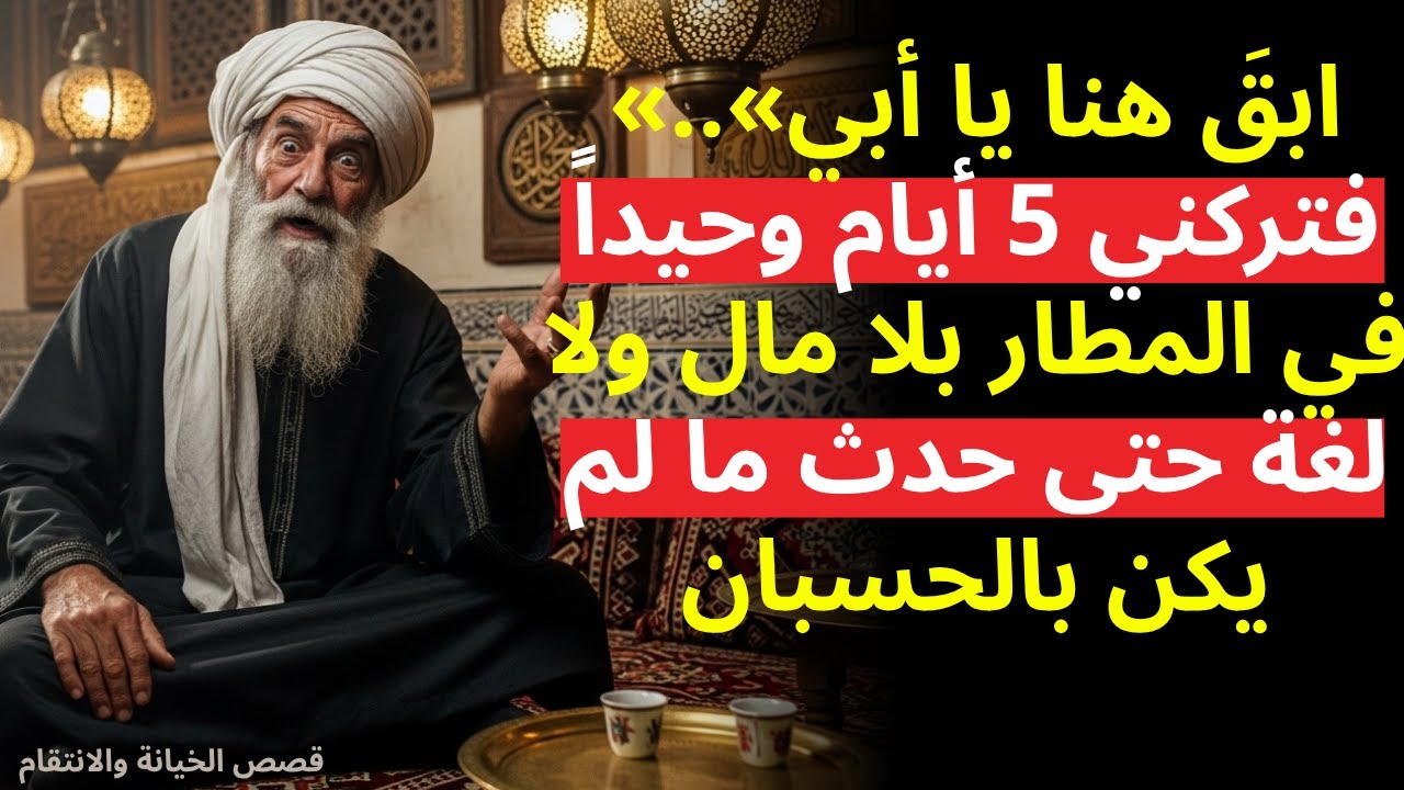 ابقَ هنا يا أبي، سأعود.. فتركني 5 أيام في المطار حتى ظهر ملاك في هيئة إنسان (قصة حقيقية مؤلمة)