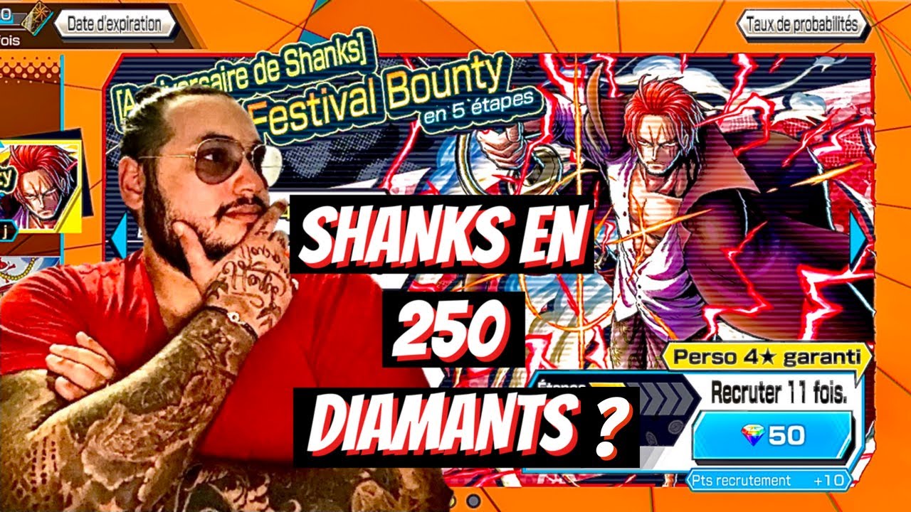 #8 ONE PIECE BOUNTY RUSH - INVOCATIONS ! SHANKS SUPER LEGENDAIRE EN 250 DIAMANTS ?!