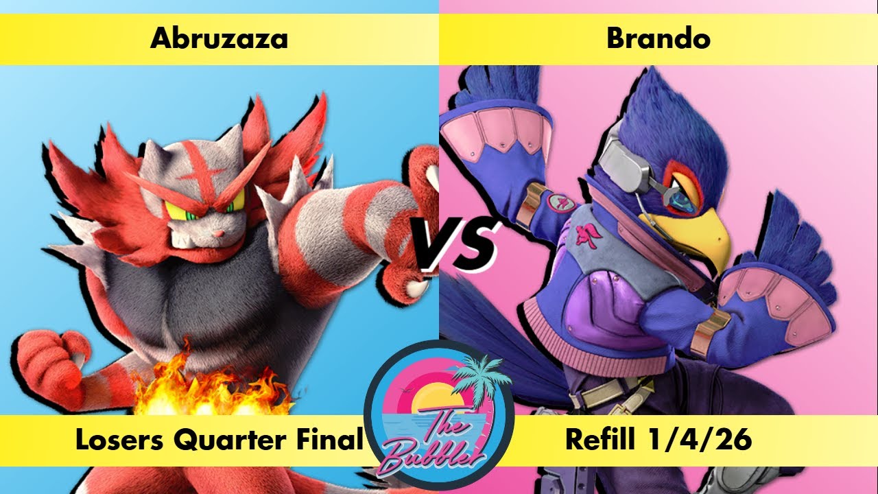 Abruzaza (Incineroar) vs Brando (Falco) - Losers Quarter Final Bubbler Refill 1/4/26