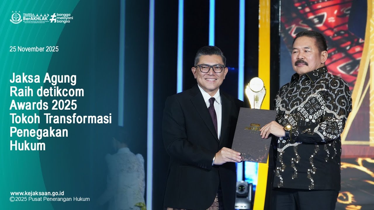 JAKSA AGUNGRI RAIH PENGHARGAAN DETIKCOM AWARDS 2025 SEBAGAI TOKOH TRANSFORMASI PENEGAKAN HUKUM
