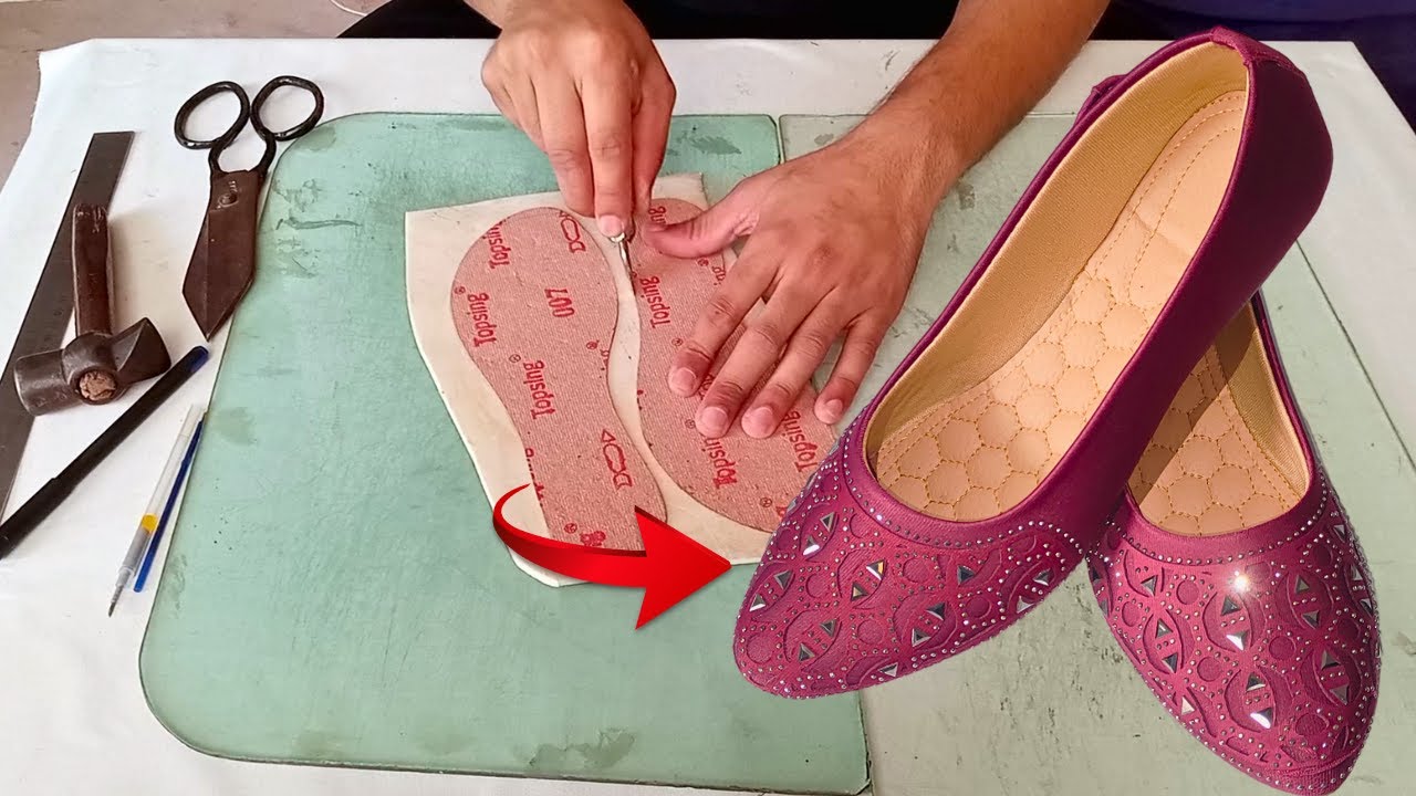 Making HANDMADE Beautiful women Pair of Pump Shoes With Simple Tools | How To Make Women  Pump Shoes