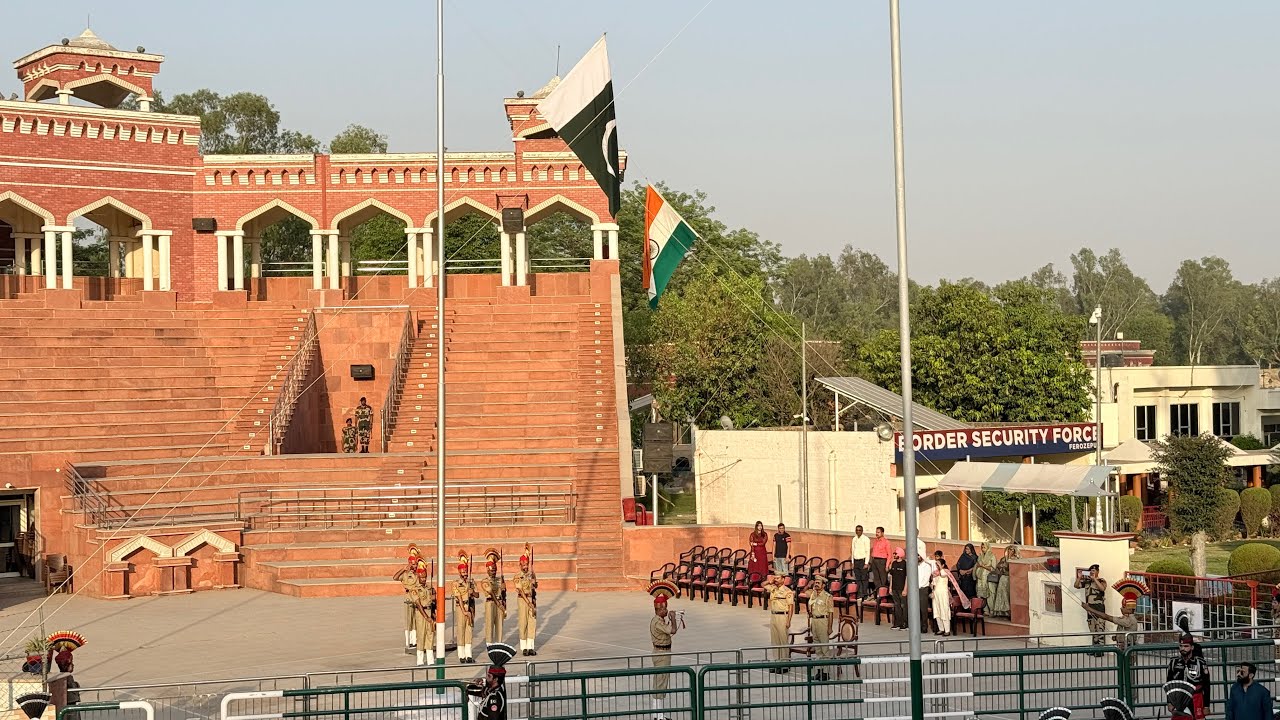 Pak india border flag ceremony |head ganda singh kasur |irfan hassan malik