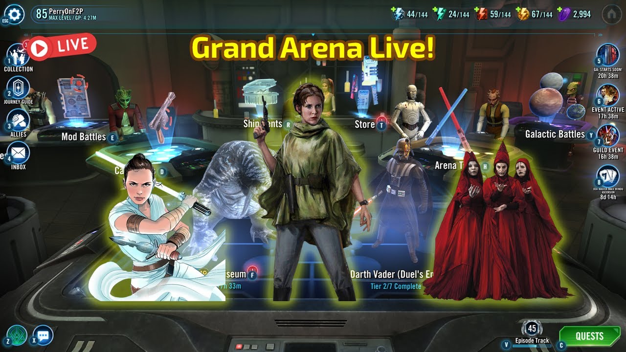 First GAC Stream with FaceCam!!! SWGOH Grand Arena Live!