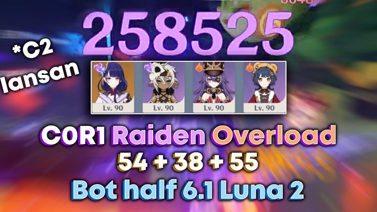 2 Cost C0R1 Raiden Overload - 147s Continuous Run Bot Half 6.1/Luna 2 Floor 12 (Bookless)