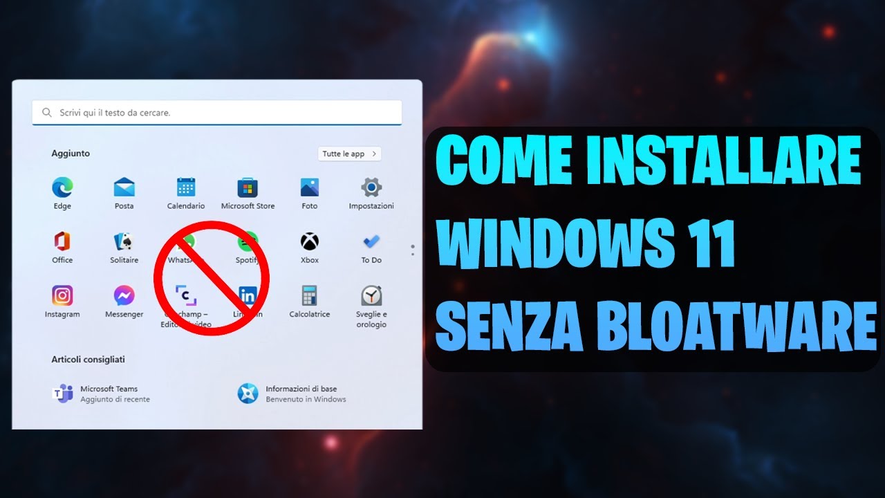 Come installare Windows 11 senza bloatware