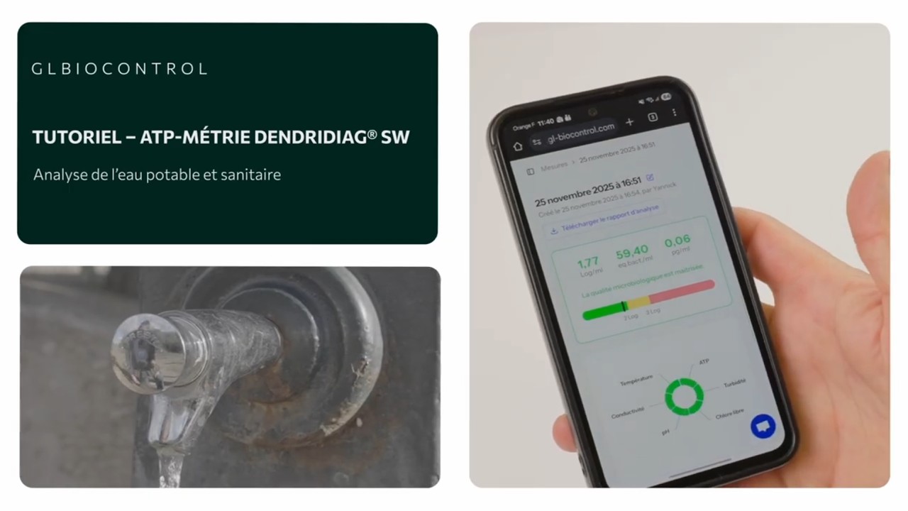 ATP-métrie DENDRIDIAG® : mesurer la charge bactérienne de l’eau potable en 2 minutes