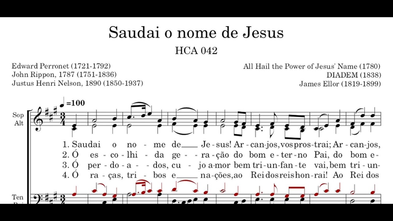 Harpa Cristã nº 042 - Saudai o nome de Jesus - TENOR