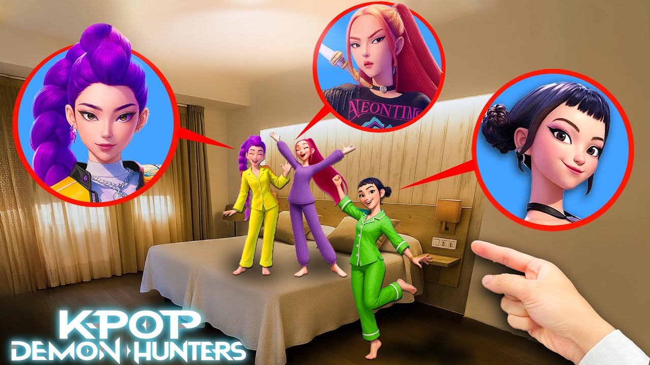 Huntrix Kpop Demon Hunters En Una Fiesta De Pijamas A Las 3 AM En La Vida Real 🕒