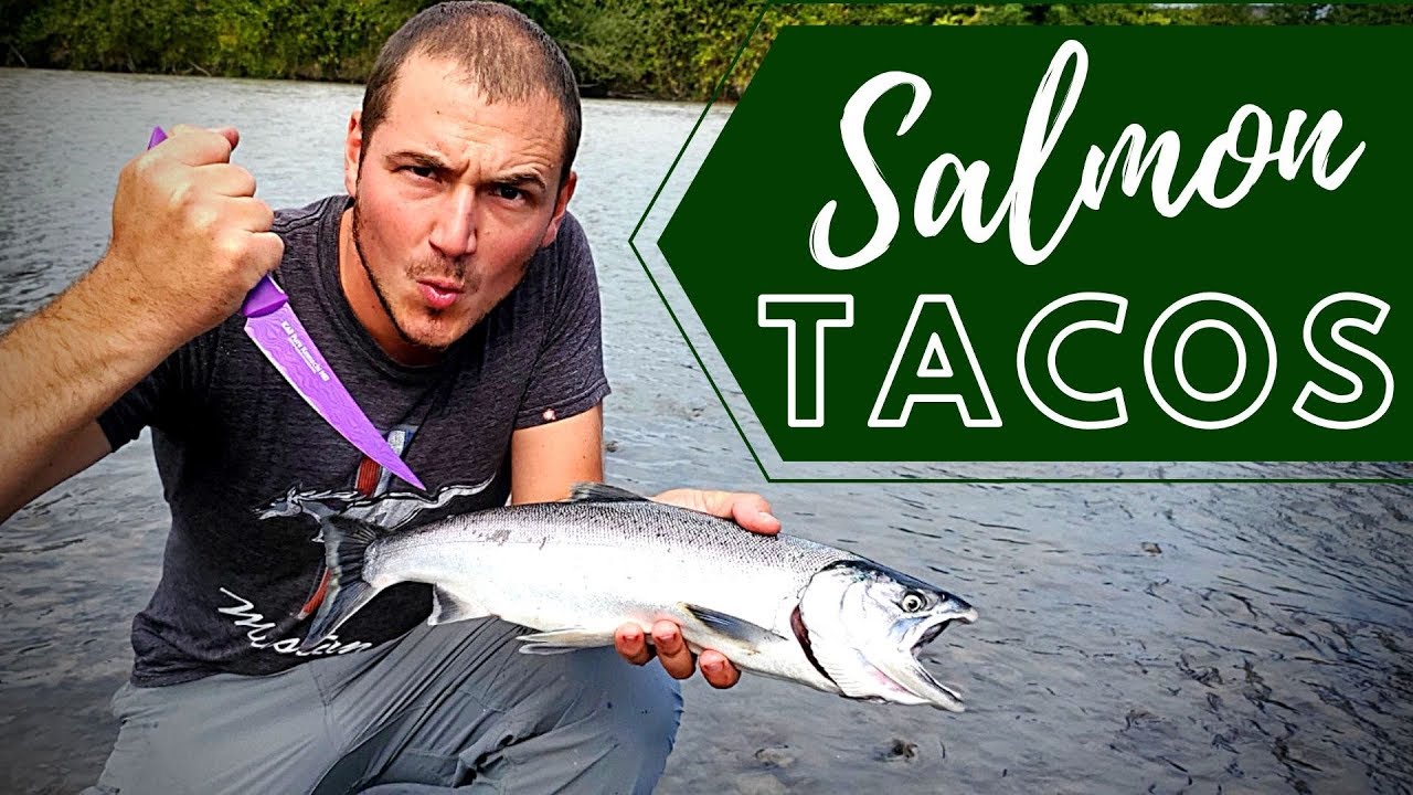 Coho Salmon Catch & Cook at the River!!! | 4K | Salmon Tacos!