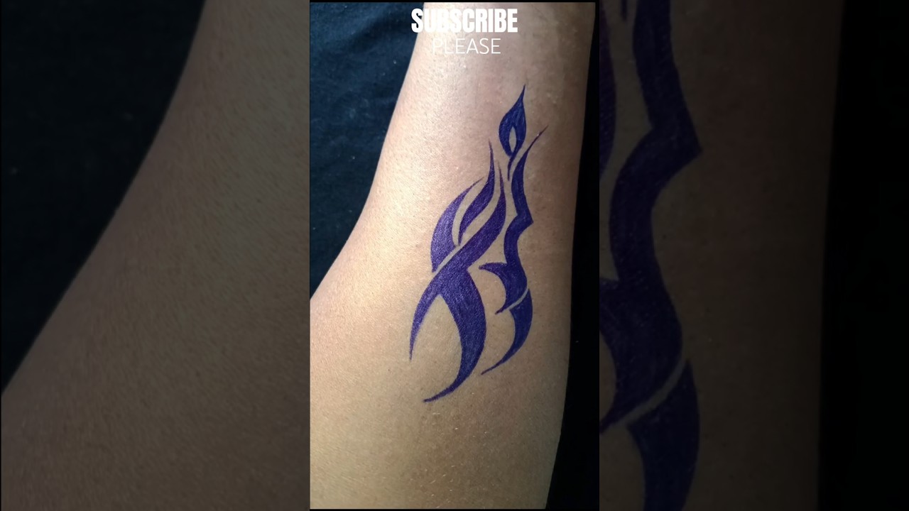 I Tried Trending Blue Pen Tattoo 😱 | Looks Real? #tattoo #shorts #art #phonkagressive #blackgelpen