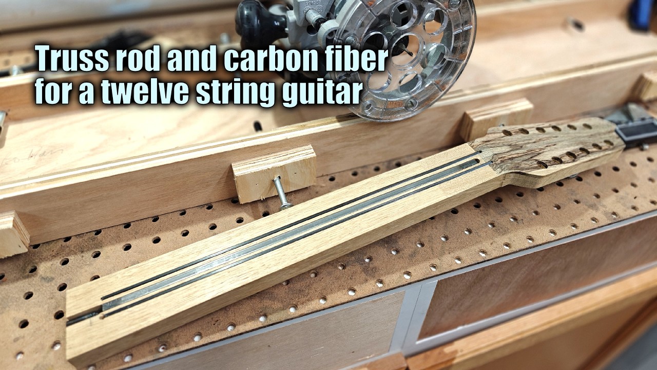 Truss rod and carbon fiber for a twelve string guitar