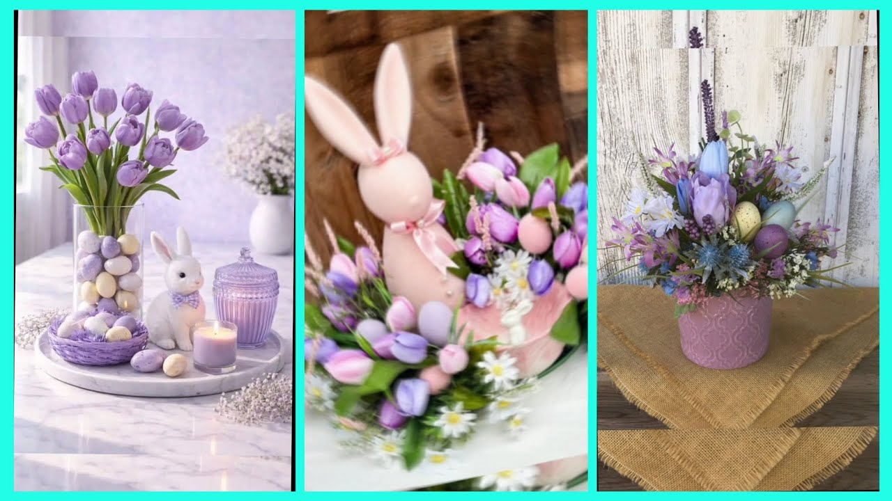 80 lovely Purple Easter Centerpiece Ideas #diy #decoration #interior 