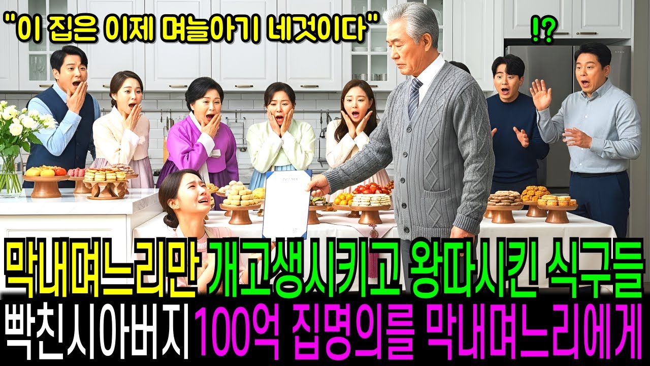 너희는 몸만 나가 막내 며느리만 개고생시키고 왕따 시킨 시모와 식구들 집 명의 통째로 며느리에게 넘긴 시아버지의 한방에 다들 대성 통곡 하는데