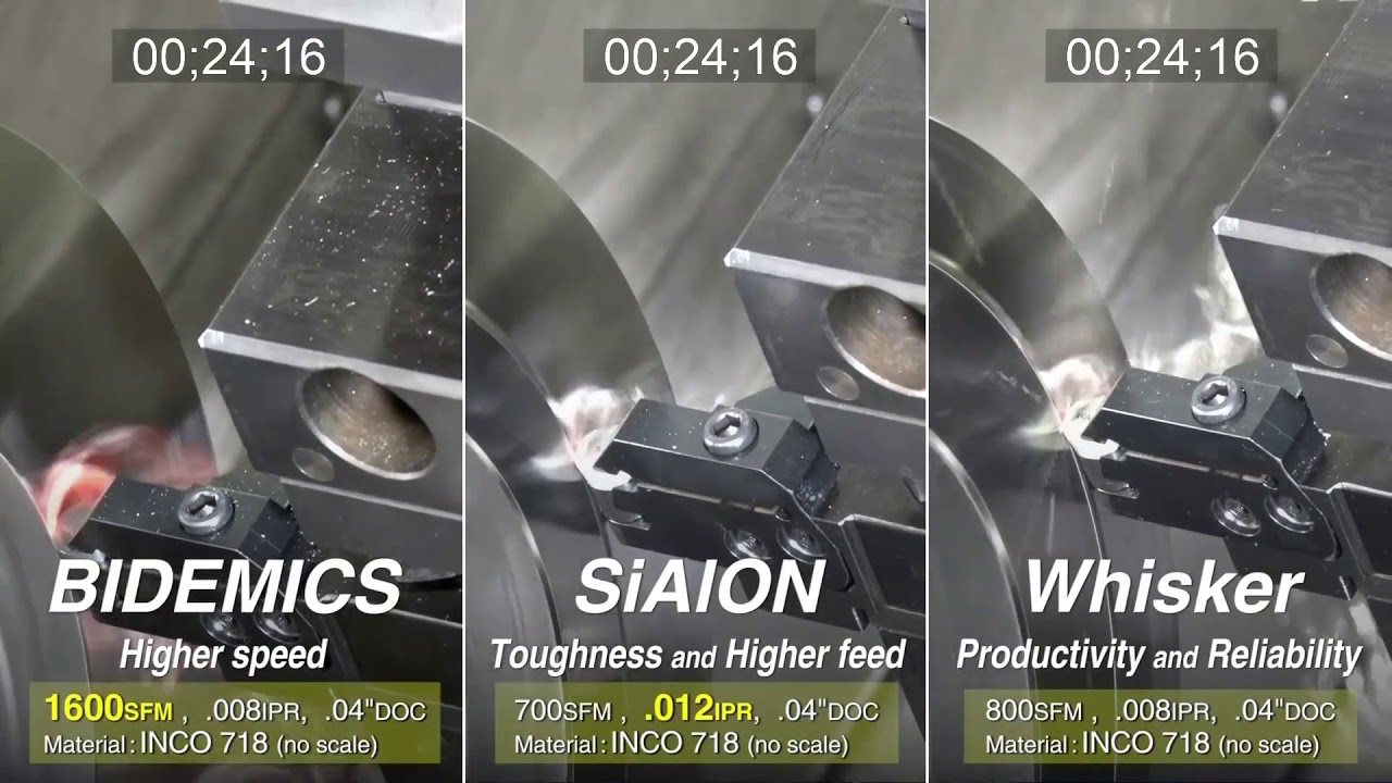 Three NTK Grades   Machining Inconel