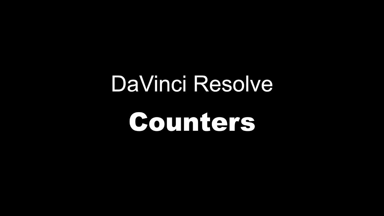 DaVinci Resolve Counters