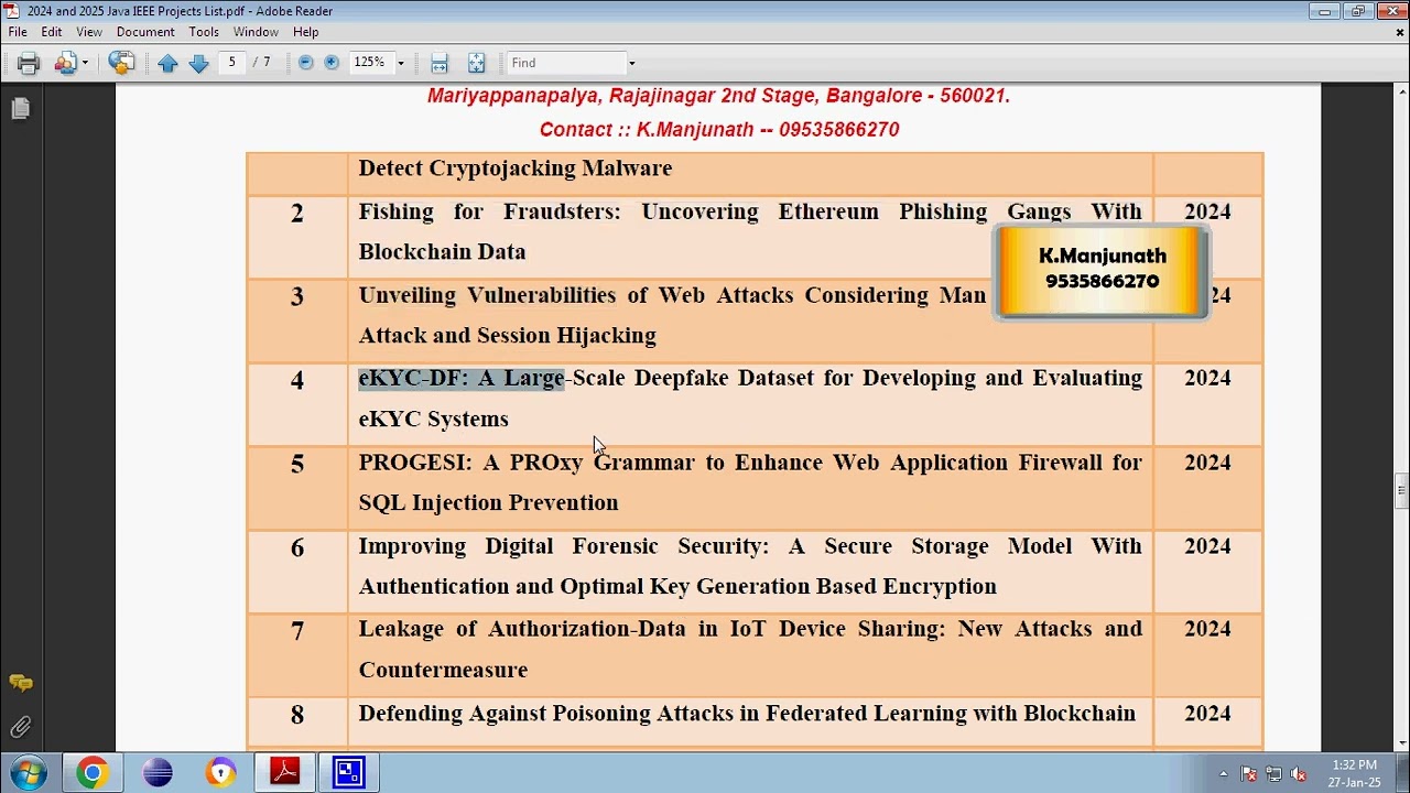2024 and 2025 IEEE Java Projects