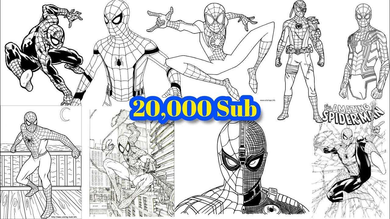 SPIDER-MAN Special Pages Coloring For 20,000 Subscribers | Ultra Speed 37 Spider-Man Coloring Pages