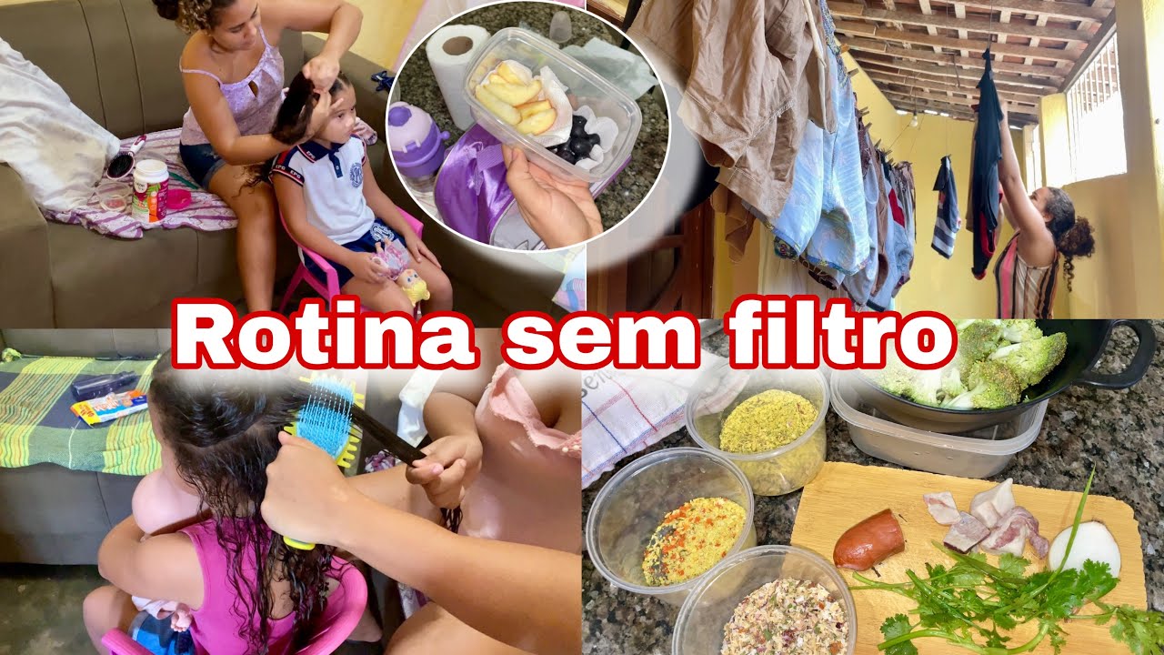 ROTINA REAL DE MÃE | Arrumando Minha Filha Pra Escola + Almoço do Dia 