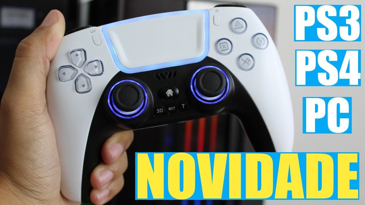 Unboxing e testes controle RALAN P03 estilo Dualsense para PS3 e PS4