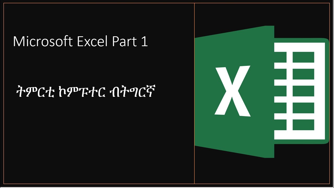 Microsoft Excel Part 1   Basic Computer Class in Tigrinja ትምርቲ ኮምፑተር  ብትግርኛ
