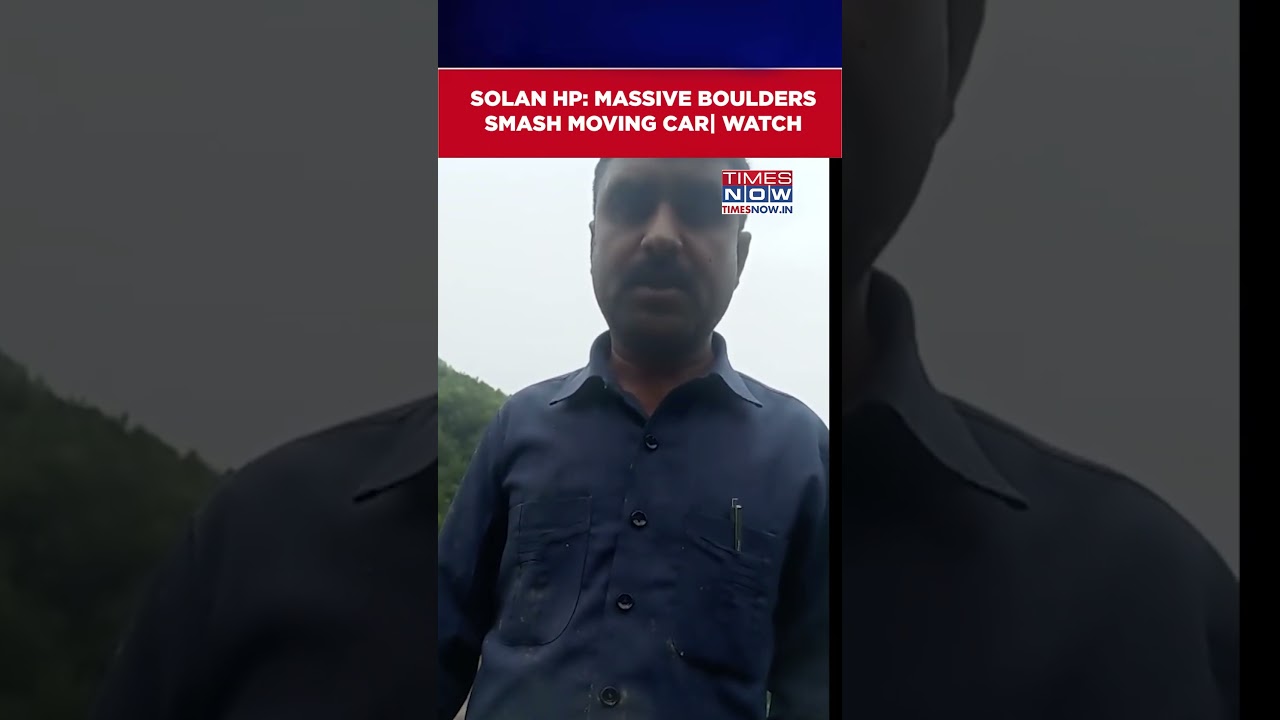 Himachal Pradesh: Solan Landslide Leaves Two Injured As Boulders Strike Moving Car #shorts