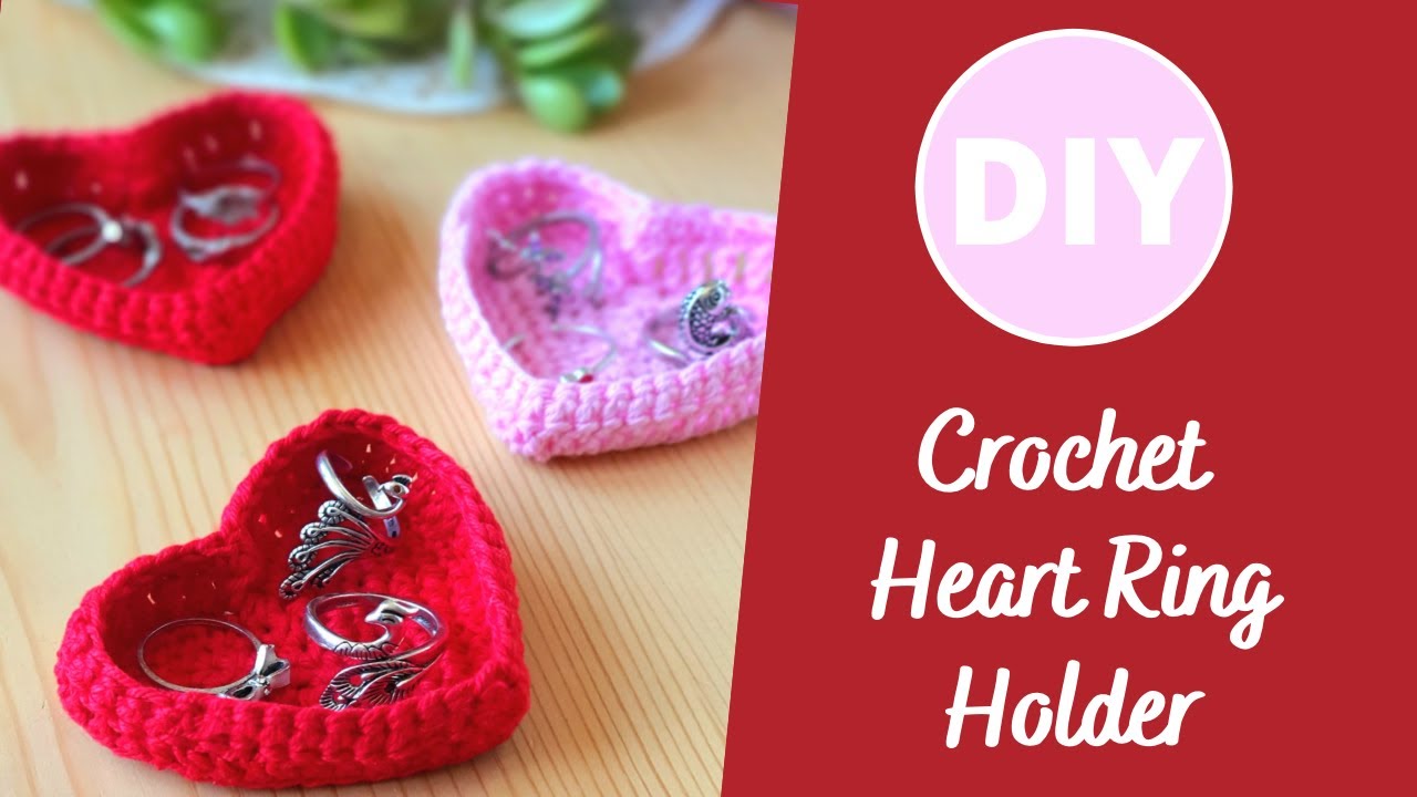 Learn to crochet Heart ring holder| tray| Plate for advance beginners to intermediate levels