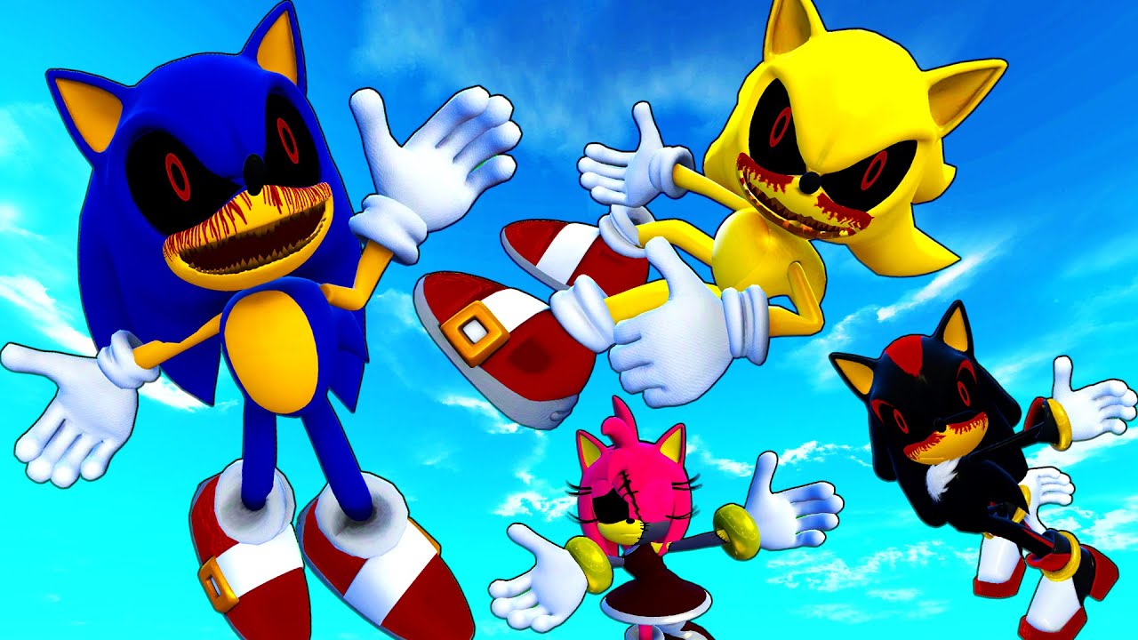 Sonic.exe Ragdoll in Garry's mod ep.1 (Sonic.exe, Knuckles.exe, Tails.exe, Shadow.exe, Amy.exe)