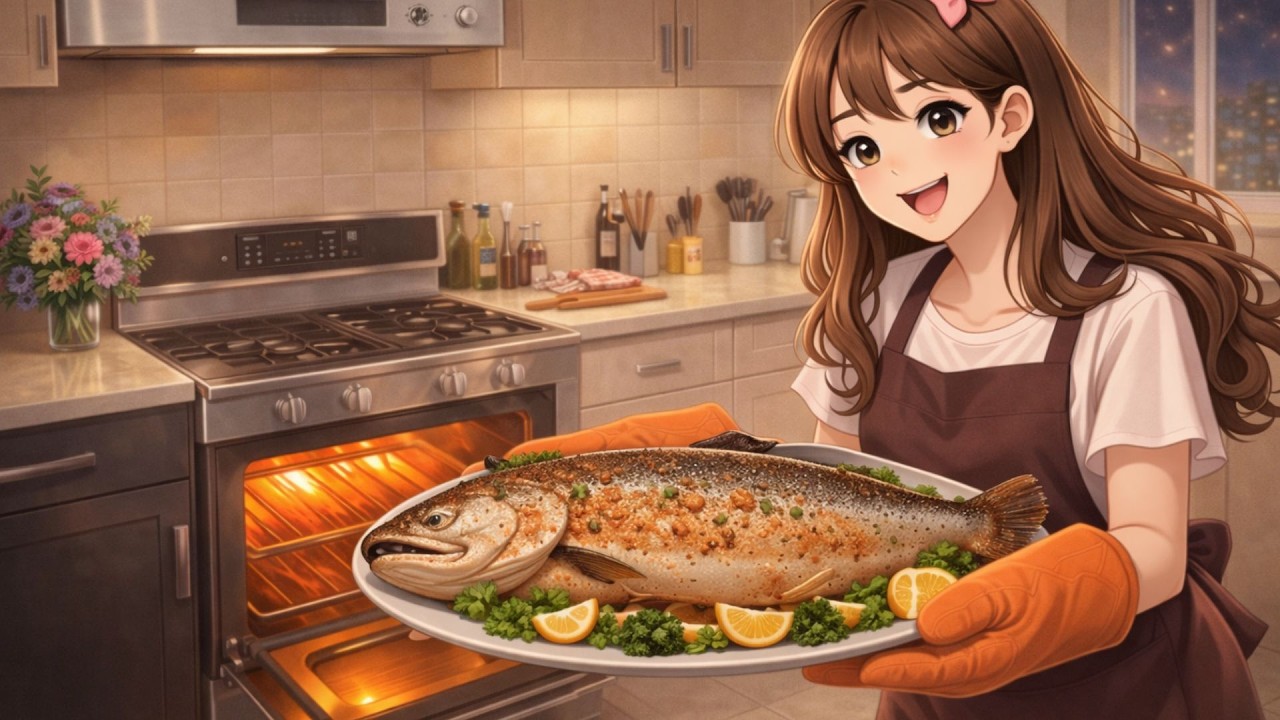 I Disappeared for 1 Day to Heal My Life | whole grilled salmon with coarse salt | Ghibli Style Vlog