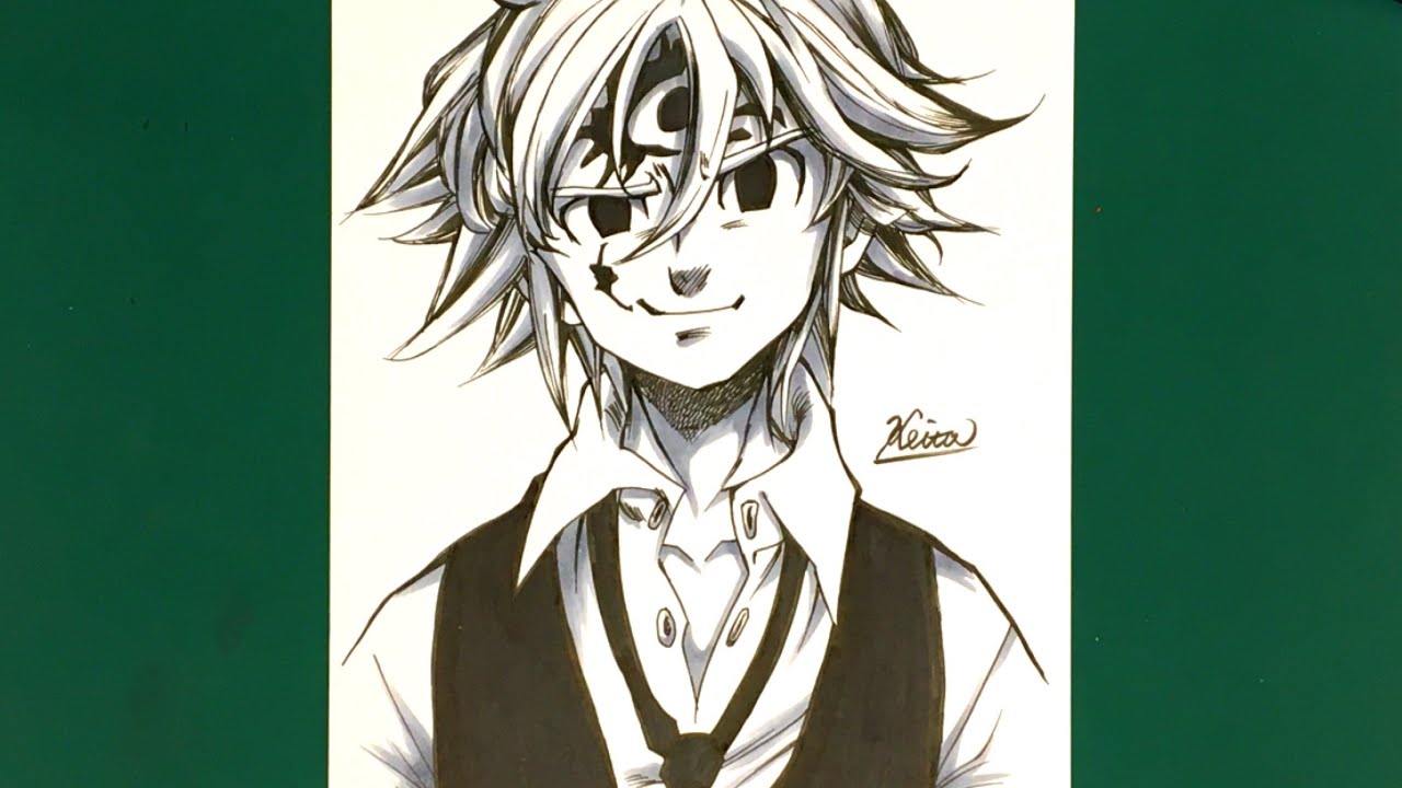 メリオダスを描いてみた【七つの大罪】【一発描き】The seven deadly sins/Meriodas