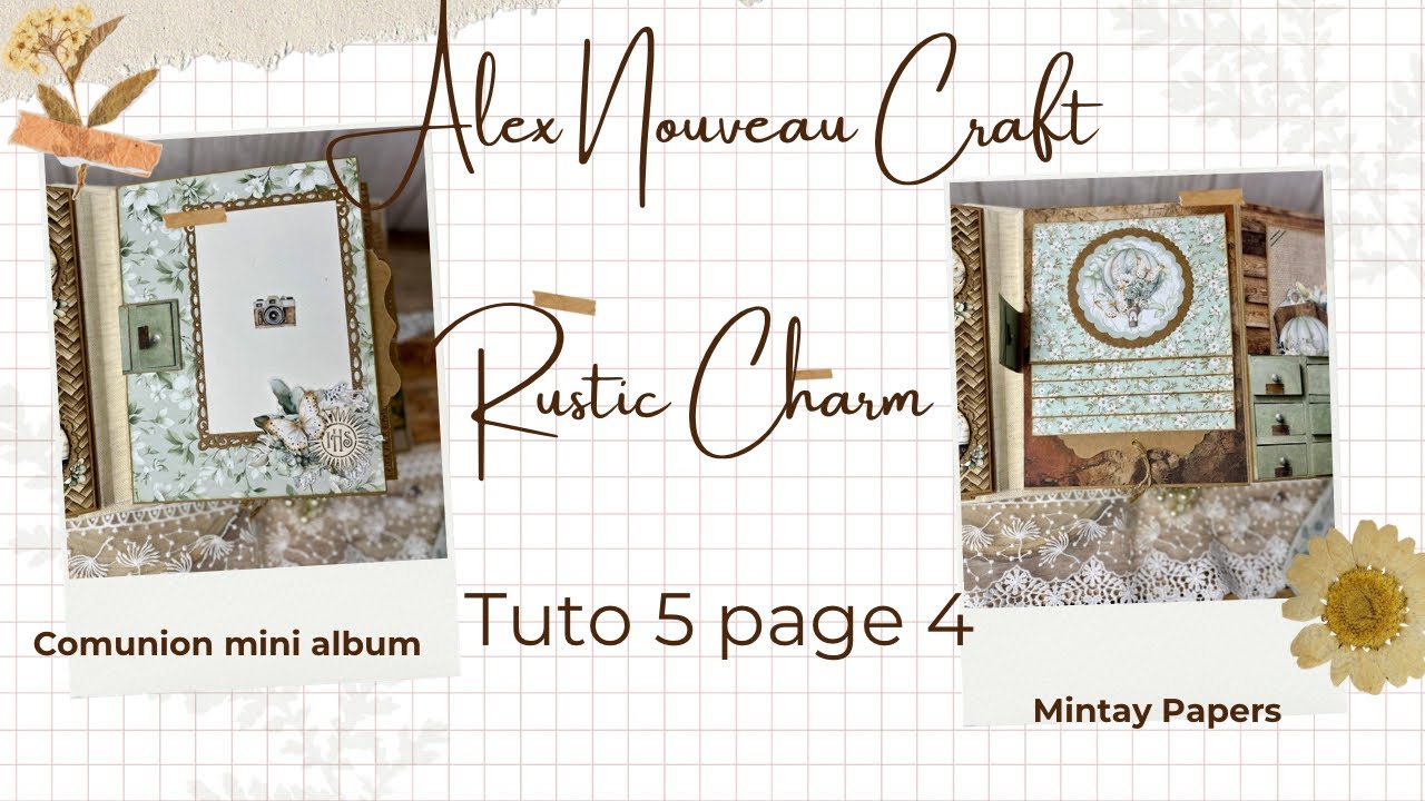 Mini album komunijny #mintaypapers  Rustic Charms TUTO5 PAGE 4 #scrapbooking #handmade #minialbum