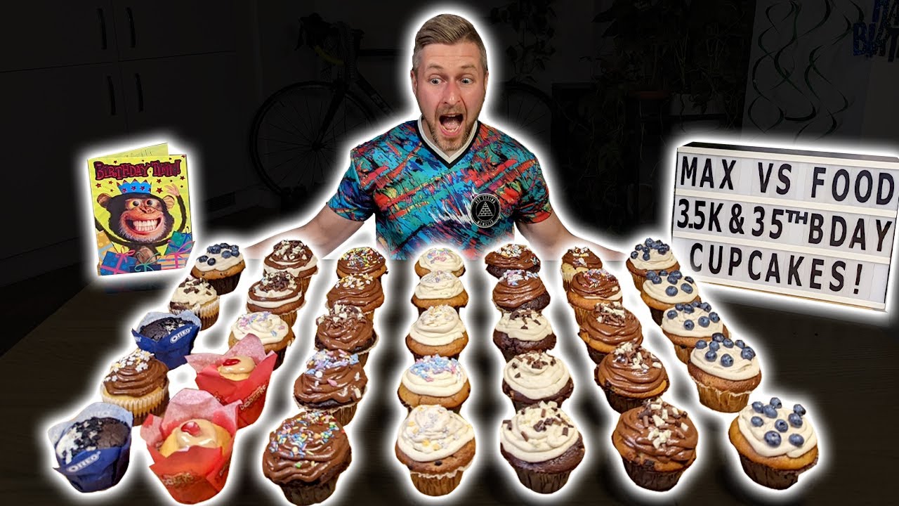 13,000 CALORIE CUPCAKE CHALLENGE | 10 POUND Birthday Food Challenge gone WRONG! Man vs Food