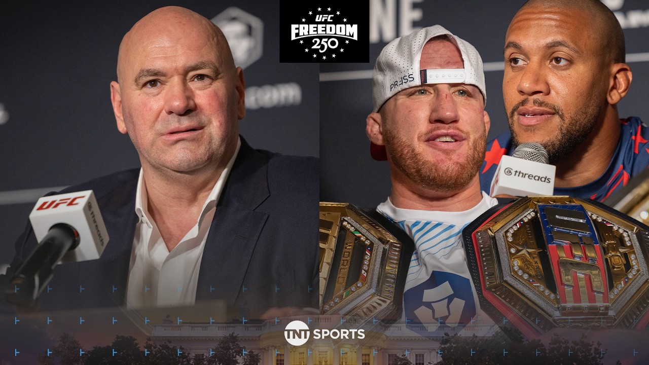 UFC White House Post-Fight Press Conference ft. Dana White, Gaethje, Gane & MORE! 🇺🇸