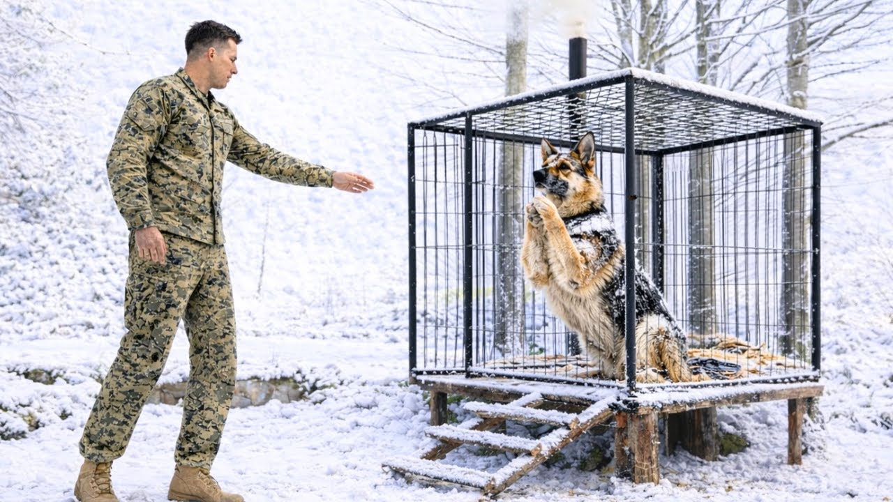 Abandonné Dans Une Cage En Acier, Ce Berger Allemand Allait Mourir — Un Navy SEAL Évite Le Pire