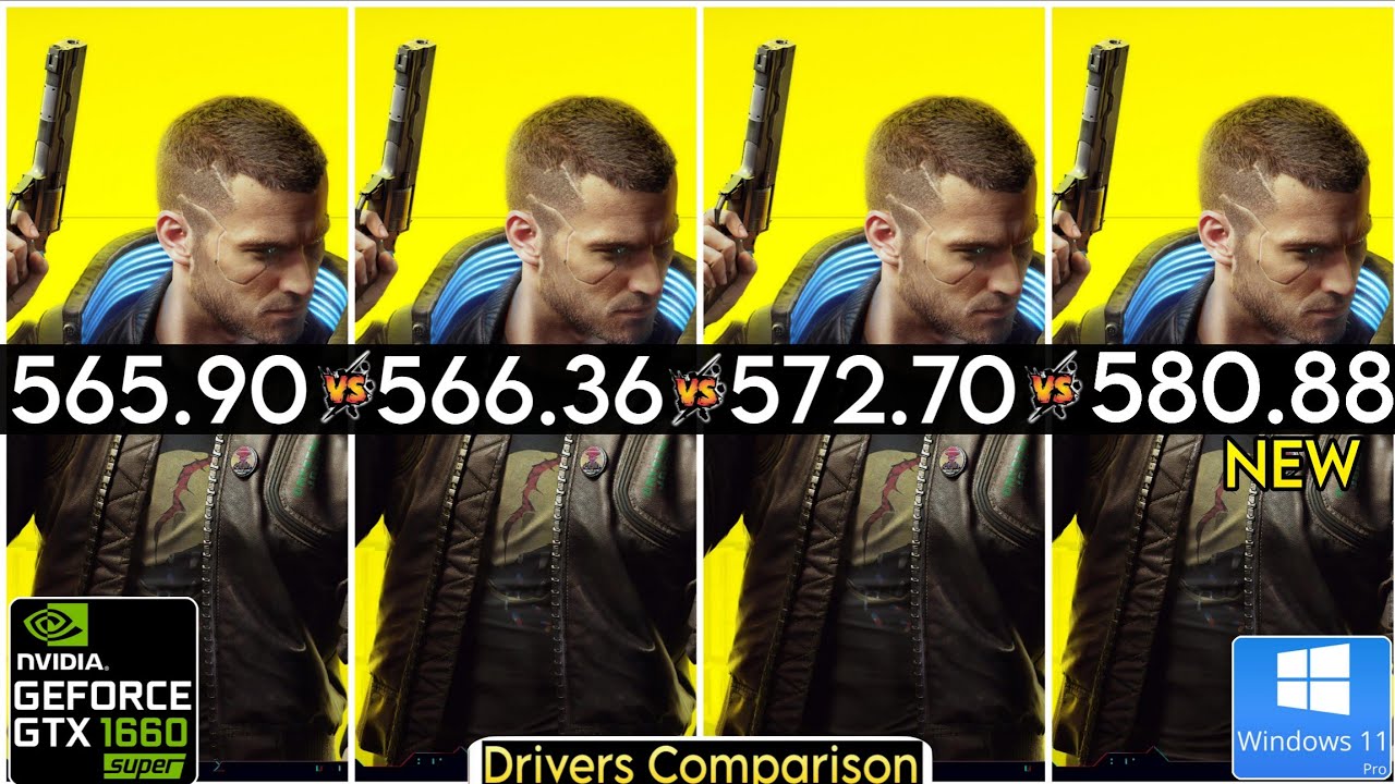 Nvidia Drivers (V 565.90 vs V 566.36 vs V 572.70 vs V 580.88) - Drivers Comparison - GTX 1660 Super