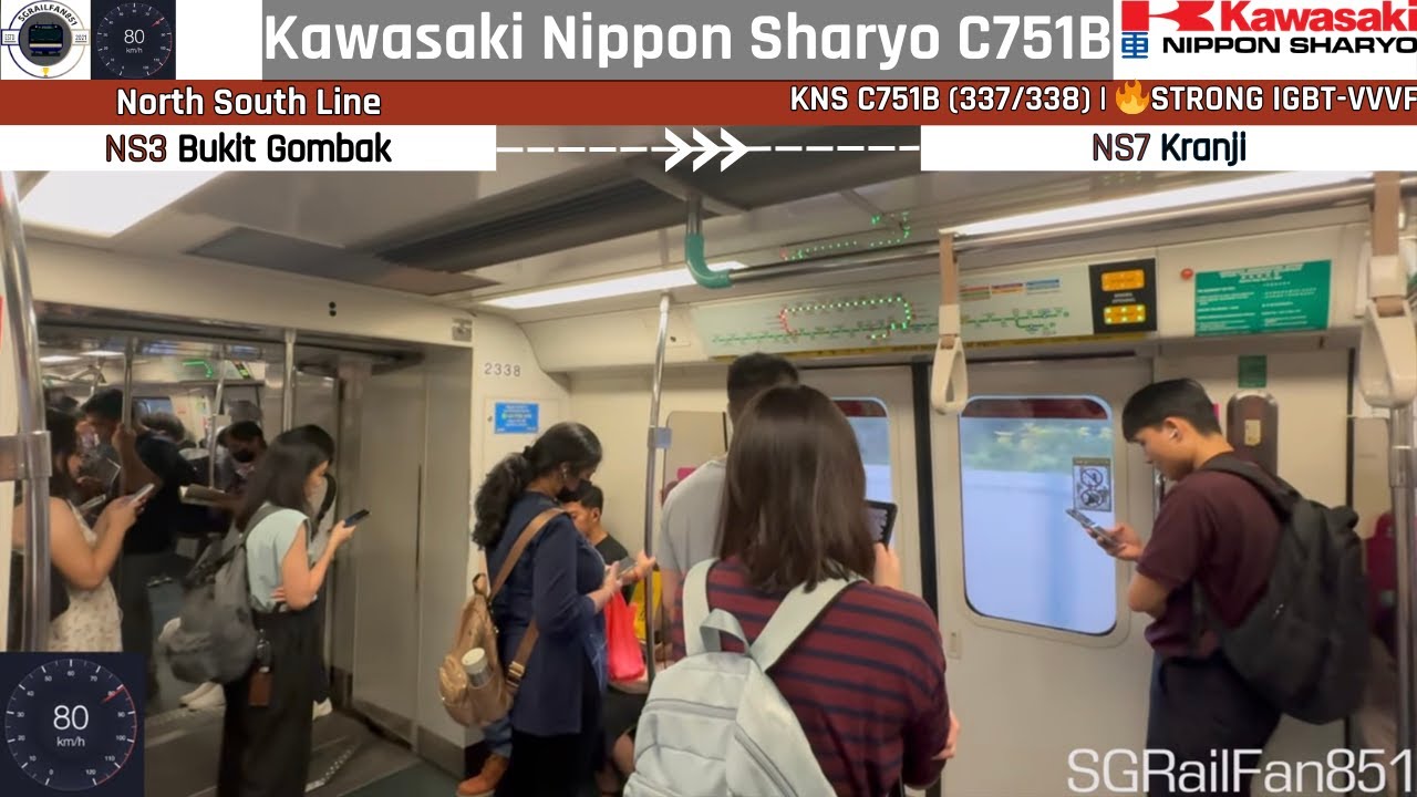 ❌ 🔥🔴 [IGBT-VVVF Thrash] Kawasaki Nippon Sharyo C751B (337/338) [Bukit Gombak → Kranji]