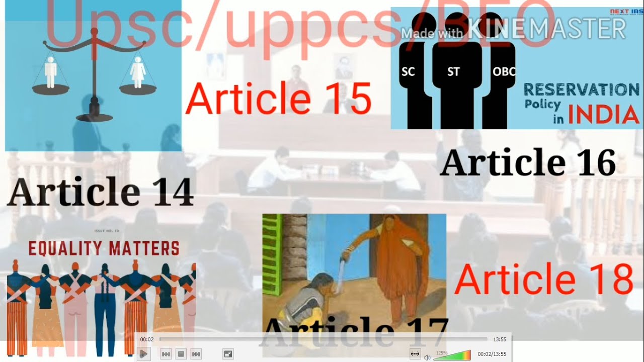 RIGHT TO EQUALITY (14-18) || upsc || uppcs || BEO || icse class 9th civics - ch 2 L3