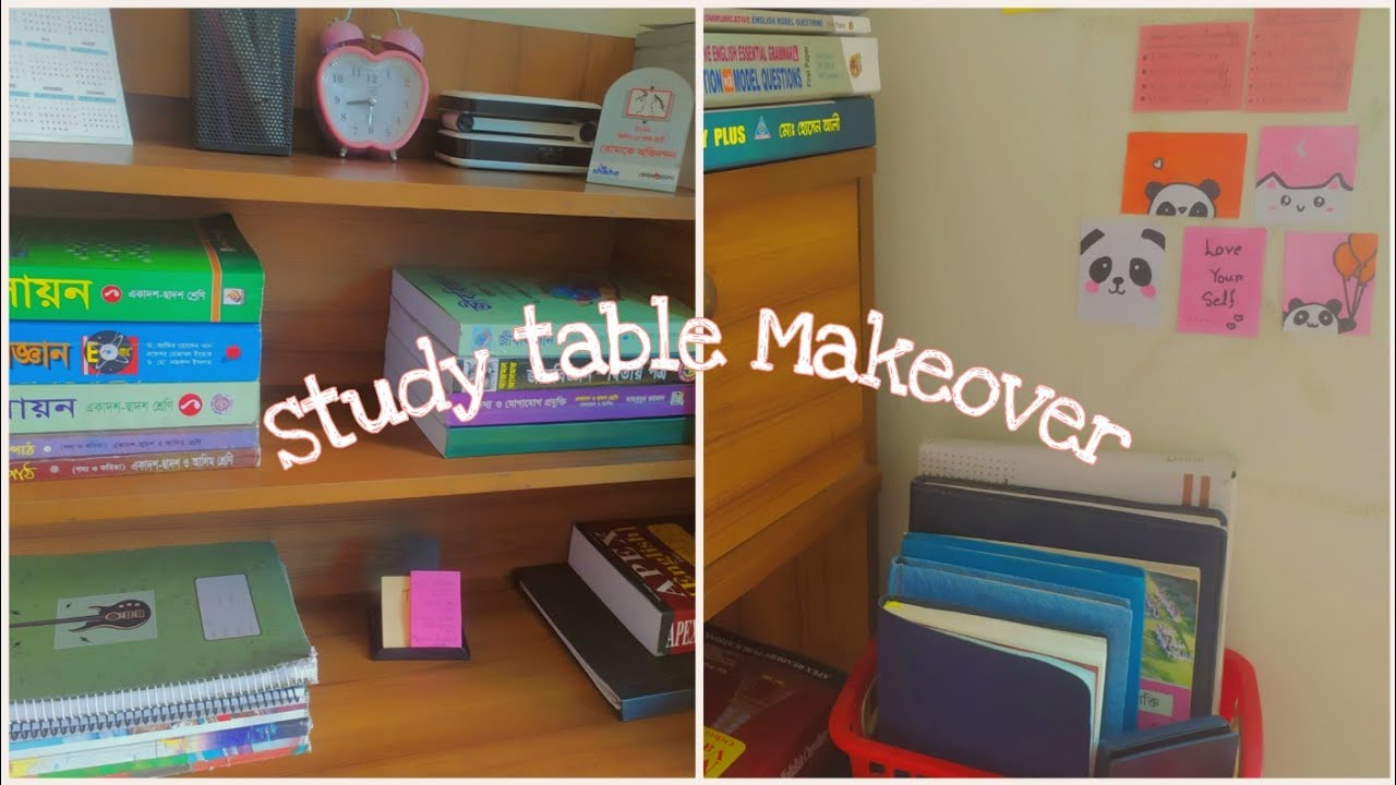 Study table makeover🍃| cute study table makeover🌷