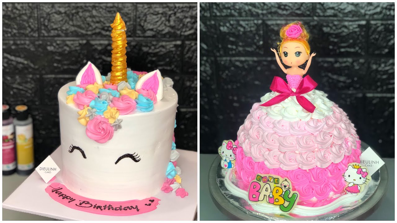 Làm bánh kem búp bê - unicor - how make doll cake and unicor - by DieuLinhCake