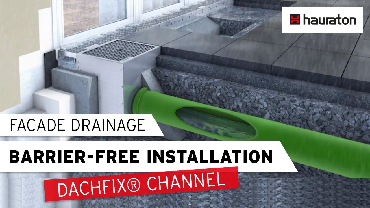 Facade drainage with DACHFIX® Channels | Barrier-free installation | HAURATON