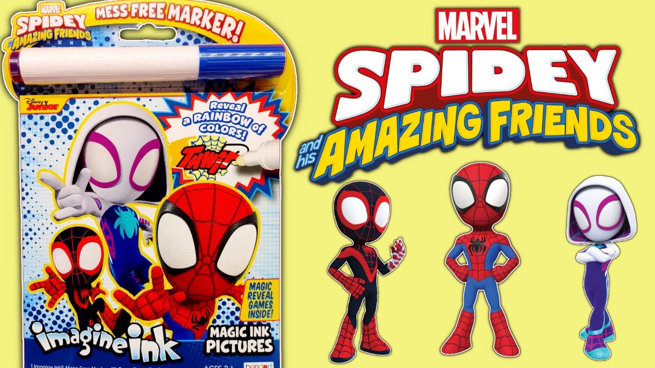 Spidey and His Amazing Friends Imagine Ink Coloring & Activity Book | COLORING With Mess-Free Marker