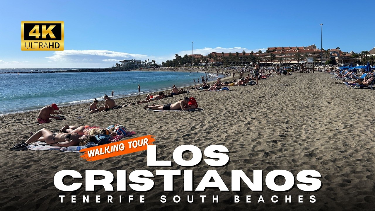 Los Cristianos Beach Promenade 🇮🇨 Tenerife South | 4K Walking Tour
