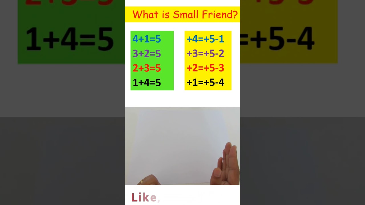 What is Small Friend and What are Small Friend Addition Formulas and Worksheets #shorts#viral