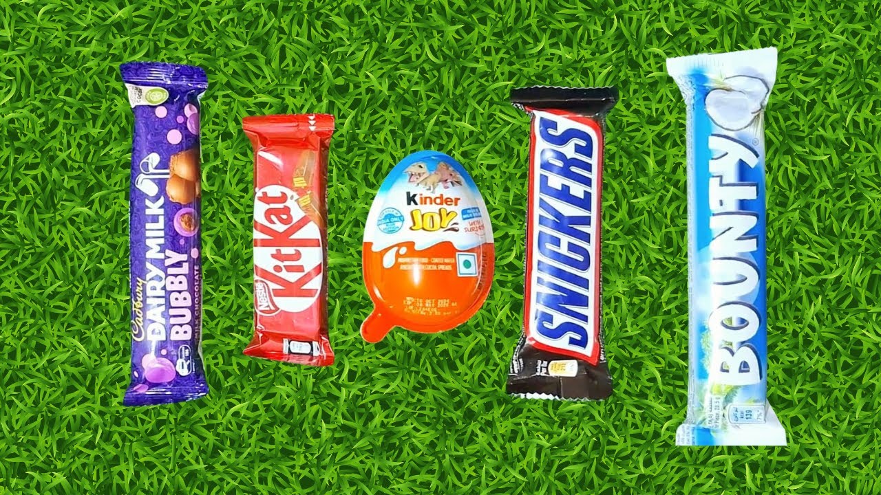 Satisfying ASMR Video Unboxing chocolates lollipop and kinder Joy Egg